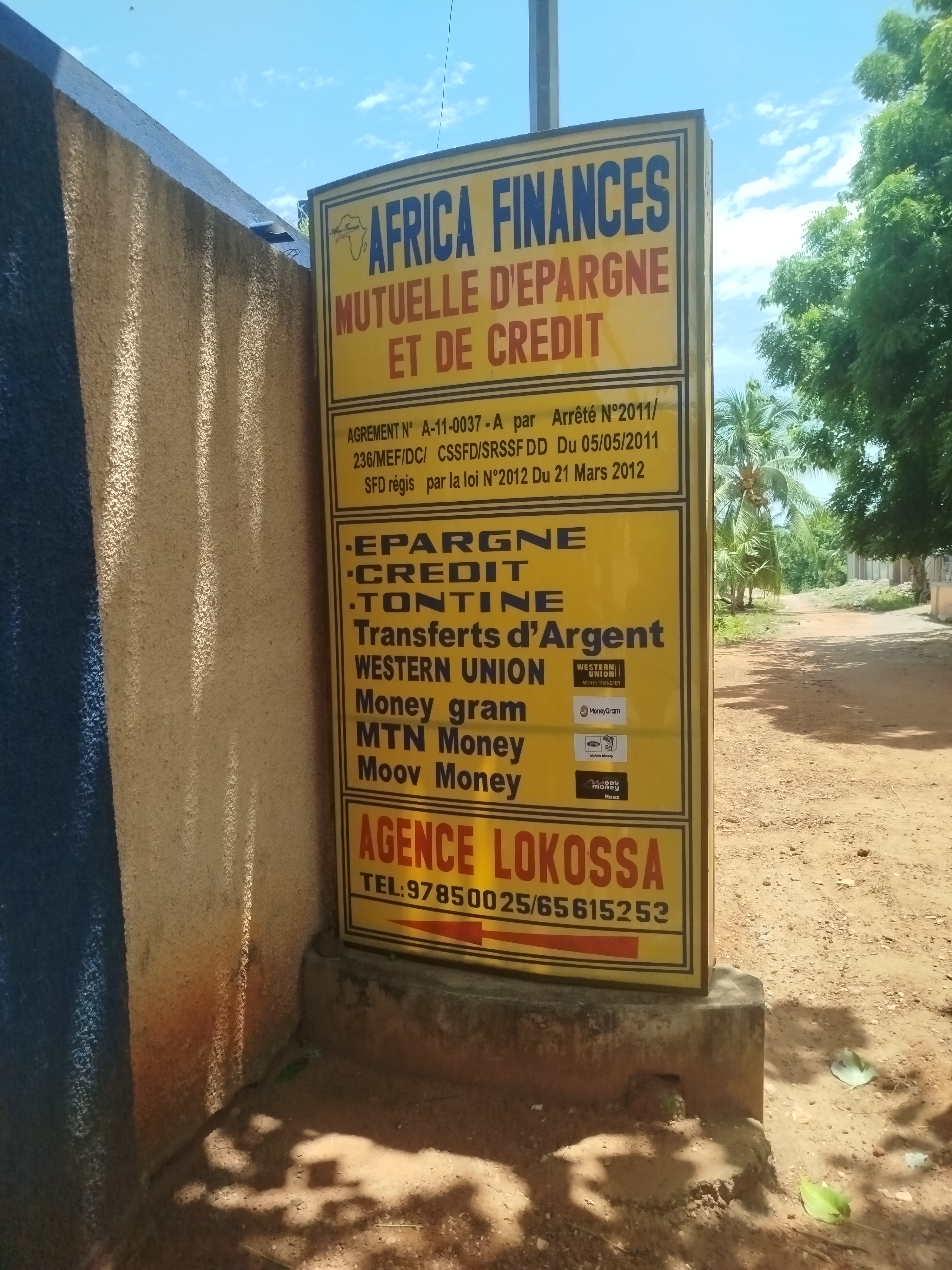 Façade AFRICA FINANCES LOKOSSA